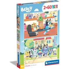 Rompecabezas supercolor de 2x60 piezas Bluey - Clementoni
