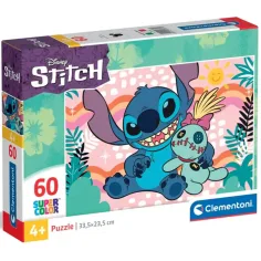 Rompecabezas supercolor de 60 piezas de Lilo y Stitch Scrump - Clementoni