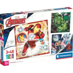 Rompecabezas Supercolor de Los Vengadores 3x48 piezas - Clementoni