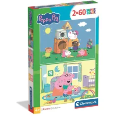 Rompecabezas Supercolor de Peppa Cerdita 2x60 piezas - Clementoni