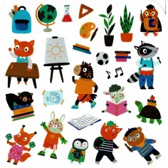 imagen de ¡Rumbo... al colegio libro de actividades con pegatinas reutilizables! 4