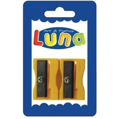 Sacapuntas de plástico amarillo de 2 piezas