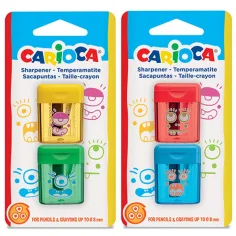 Sacapuntas de plástico con depósito 2 unidades - Carioca