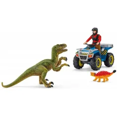 imagen de Schleich: Escape en quad del Velociraptor set (41466) 2
