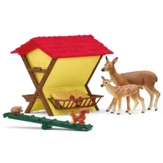 imagen de Schleich: Farm World - Comedero de animales del bosque juego set (42658) 3