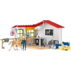 imagen de Schleich: Farm World - Consultorio veterinario con potro y mascotas (42502) 3