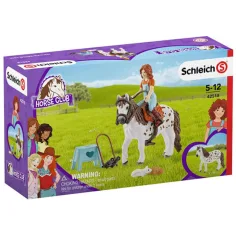 Schleich: Horse Club - Mia y Spotty conjunto de juego con figura de caballo (42518)