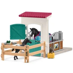 imagen de Schleich: Horse Club - Set de juego de box de caballos con yegua y potro (42611) 2