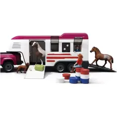 imagen de Schleich: Vehículo todoterreno con remolque y caballos (42705) 4