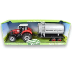 imagen de Serie de Camiones de Granja: Tractor con tanque de agua rojo o verde de 46cm 7