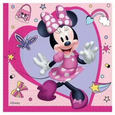 Servilleta de papel de Minnie Mouse rosa de 2 capas paquete de 20 unidades