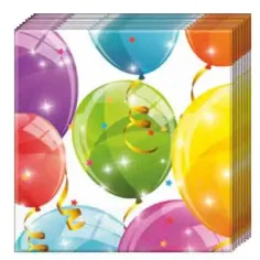 Servilletas de papel de 2 capas con globos brillantes 20ud