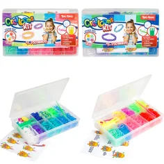 Set creativo para hacer pulseras de goma de colores 750 piezas en varias versiones 1 ud