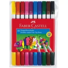 Set de 10 rotuladores de colores lavables de doble punta - Faber-Castell