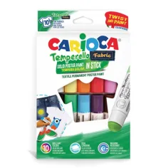 Set de 10 sticks de témpera textil de colores - Carioca