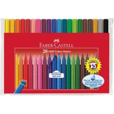 Set de 20 rotuladores lavables de colores Grip - Faber-Castell