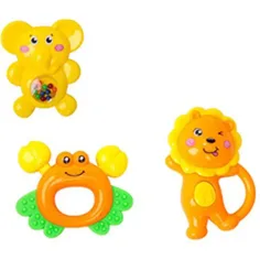Set de 3 sonajeros y mordedores de animales