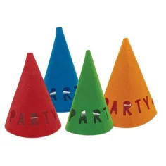 Set de 4 gorros de fiesta de colores reutilizables