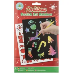 Set de 4 hojas de rascador de arcoíris A5 navideño