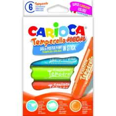 Set de 6 barras de tempera neón - Carioca
