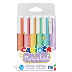 Set de 6 marcadores de colores pastel de 4,5 mm - Carioca