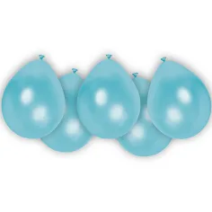 Set de 8 globos de látex azul claro