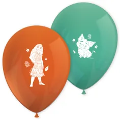 Set de globos naranja-turquesa-verde de 8 piezas de Disney Princesas Vaiana
