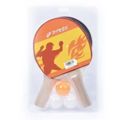 Set de juego de ping-pong con pelotas y raquetas