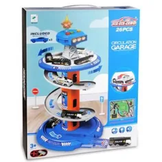 Set de juego de torre de estacionamiento con luz y sonido y tres coches pequeños