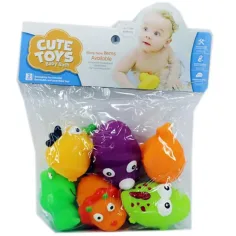 Set de juguetes de baño suaves con animales de safari de 6 piezas