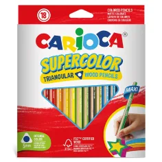 Set de lápices de colores maxi de 18 piezas en forma de triángulo - Carioca