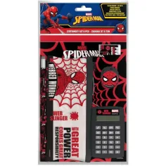 Set de material de escritura de Spiderman con calculadora en bolsa de PVC