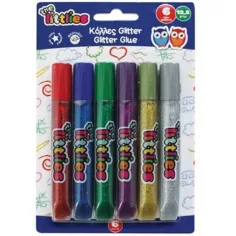 Set de pegamento brillante en tubo de 6 unidades