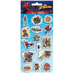 Set de pegatinas 3D de Spiderman en hoja de 10x22cm