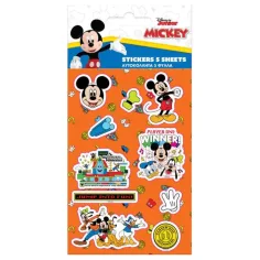 Set de pegatinas autoadhesivas de Mickey Mouse  en hojas de 8x12cm, 5 unidades