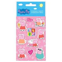 Set de pegatinas autoadhesivas de Peppa Pig  en hojas de 8x12cm 5ud