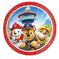Set de platos de papel de 8 piezas de Patrulla Canina de 20 cm
