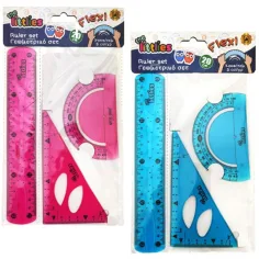 Set de reglas de plástico flexible de 3 piezas en dos versiones