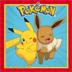 Set de servilletas de papel Pokémon - 2 capas, 33x33cm, 20ud