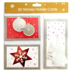 imagen de Set de tarjetas de felicitación 3D de Navidad con sobre en varias versiones de 3 unidades 4