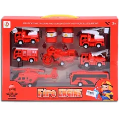 Set de vehículos de bomberos 7 piezas