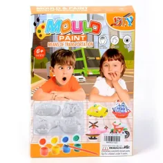 Set de yeso pintable de vehículos con pincel
