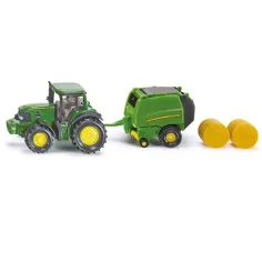 SIKU tractor John Deere con recogedora de paja 1/72
