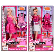 Sofia Fashion Show Divatikon muñeca con ropa y accesorios extra en 2 versiones