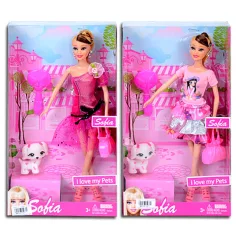 Sofía muñeca de moda con su perrito en 2 versiones