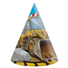 Sombrero de fiesta con diseño de maquinaria 6 unidades