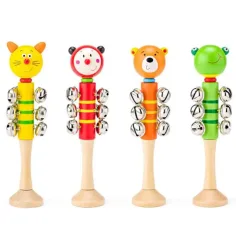 Sonajero de madera con cabeza de animal en varias versiones 1ud - Woodyland