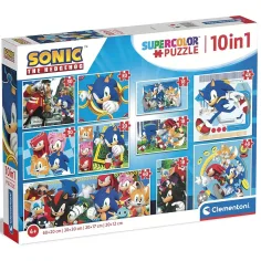 Sonic el erizo 10 en 1 supercolor puzzle - Clementoni