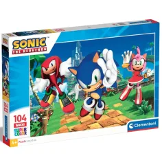 Sonic el erizo y sus amigos rompecabezas maxi supercolor de 104 piezas - Clementoni