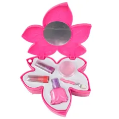 imagen de Sparkle & Glitter: Set de maquillaje de tres niveles en forma de hoja con espejo 3